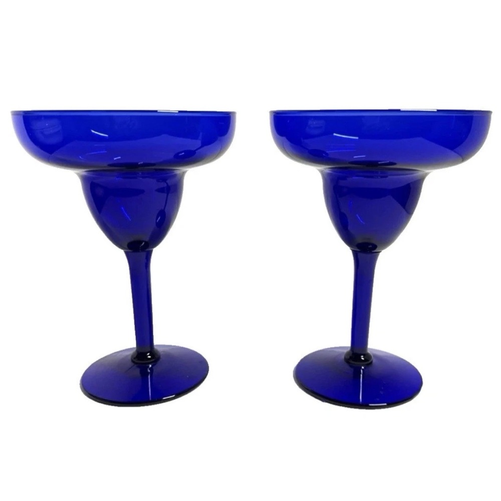 Set of 2 Libbey Cobalt Blue Margarita Glasses